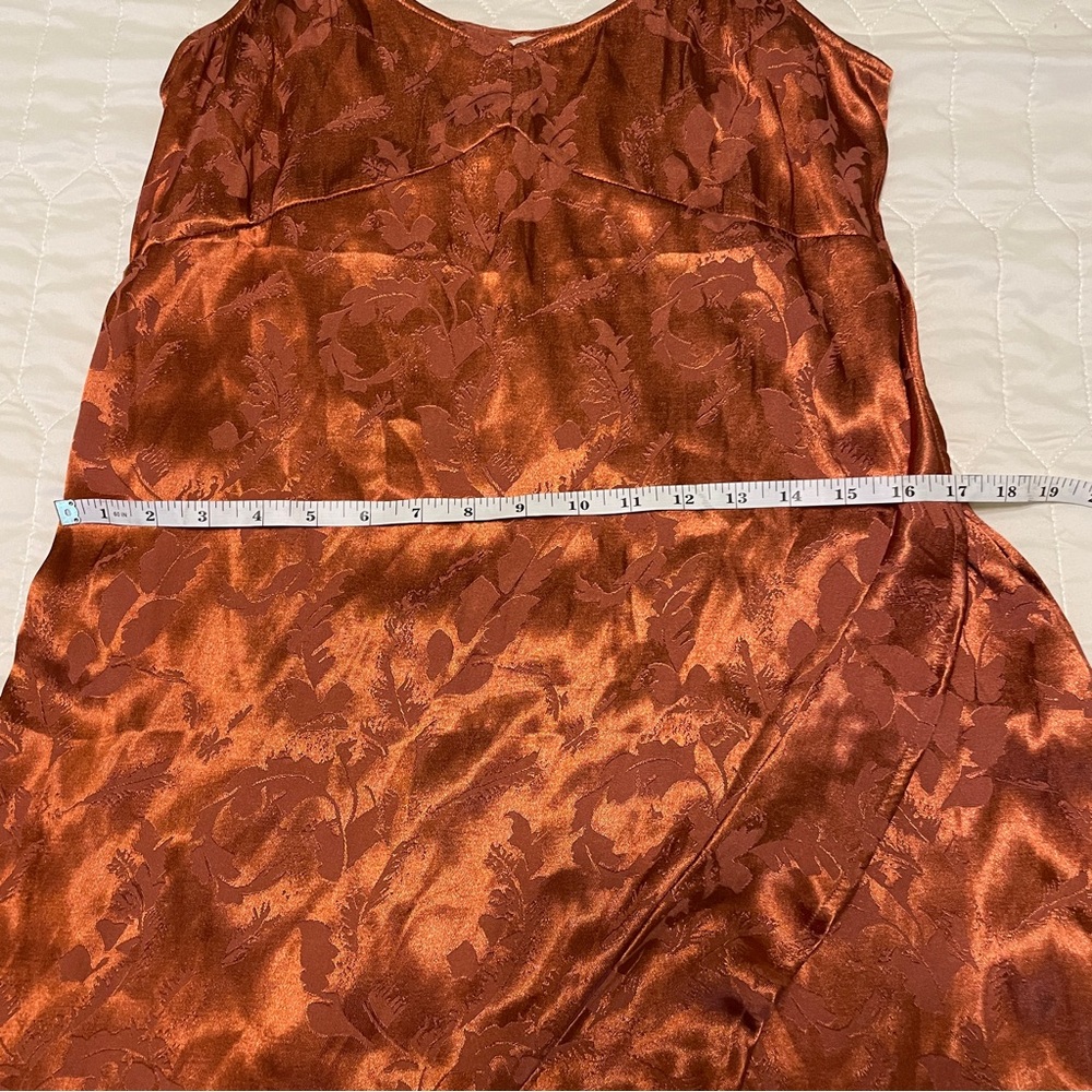 Saltwater Luxe Terracotta Satin Dress Size Large - Picture 4 of 7